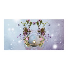 Easter Egg With Flowers Satin Wrap by FantasyWorld7