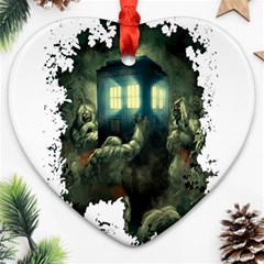 Time Machine Doctor Who Heart Ornament (two Sides) by Sudhe