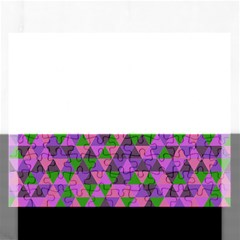 Retro Pink Purple Geometric Pattern Rectangular Jigsaw Puzzl by snowwhitegirl