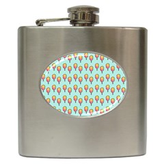 Cotton Candy Pattern Aqua 3d Hip Flask (6 Oz)