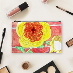 Reid Hall Rose Watercolor Cosmetic Bag (medium) by okhismakingart