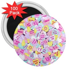 Candy Hearts (sweet Hearts-inspired) 3  Magnets (100 Pack) by okhismakingart