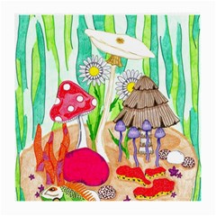 Iguana And Mushrooms Medium Glasses Cloth (2-side) by okhismakingart