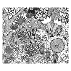 Floral Jungle Black And White Double Sided Flano Blanket (small)  by okhismakingart