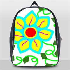 Digital Flower School Bag (xl) by okhismakingart