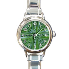 Electric Field Art Vii Round Italian Charm Watch by okhismakingart