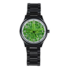 Electric Field Art Xii Stainless Steel Round Watch by okhismakingart