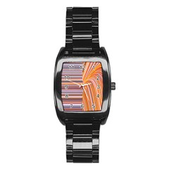 Electric Field Art Xxii Stainless Steel Barrel Watch by okhismakingart