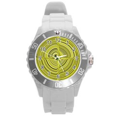 Electric Field Art Xxvii Round Plastic Sport Watch (l) by okhismakingart