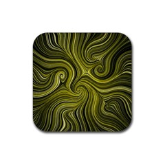 Electric Field Art Xlviii Rubber Coaster (square)  by okhismakingart