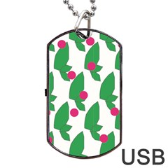 Feuilles Et Pois Dog Tag Usb Flash (one Side)