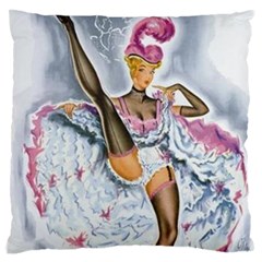 Bal Du Moulin Rouge French Cancan Large Flano Cushion Case (one Side) by StarvingArtisan