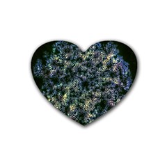 Queen Annes Lace In Blue And Yellow Heart Coaster (4 Pack) 