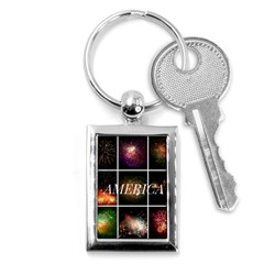 America Key Chains (rectangle)  by okhismakingart