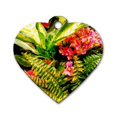 Fern Jungle Dog Tag Heart (two Sides) by okhismakingart