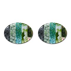 Queen Annes Lace Vertical Slice Collage Cufflinks (oval) by okhismakingart