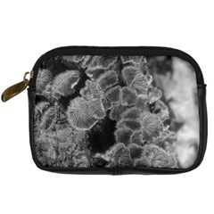 Tree Fungus Branch Vertical Black And White Digital Camera Leather Case by okhismakingart