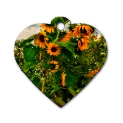 Sunflowers Dog Tag Heart (one Side) by okhismakingart