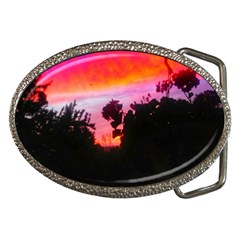 Sunset And Geraniums Belt Buckles by okhismakingart