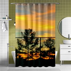 Fence Line Trees Shower Curtain 48  X 72  (small)  by okhismakingart