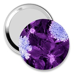 Queen Anne s Lace With Purple Leaves 3  Handbag Mirrors by okhismakingart