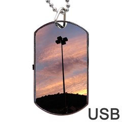 Parking Lot Sunset Dog Tag Usb Flash (one Side) by okhismakingart