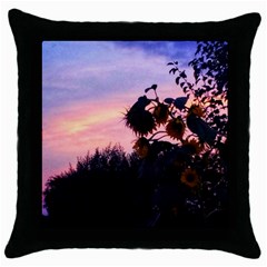Sunflower Sunset Ii Throw Pillow Case (black) by okhismakingart
