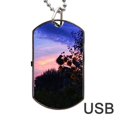 Sunflower Sunset Ii Dog Tag Usb Flash (one Side) by okhismakingart