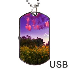 Purple Afternoon Dog Tag Usb Flash (two Sides) by okhismakingart