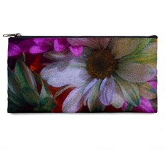 Grainy Green Flower (with Blue Tint) Pencil Cases by okhismakingart