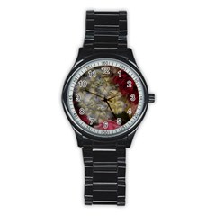 Hydrangea Arrangement Ii Stainless Steel Round Watch by okhismakingart