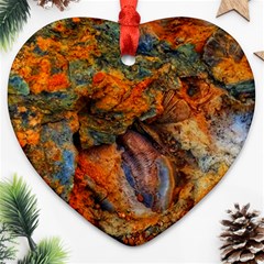 Rainbow Fossil Heart Ornament (two Sides) by okhismakingart