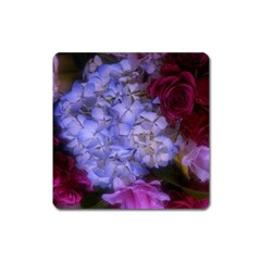 Hydrangea Arrangement Ii (blue Tint) Square Magnet by okhismakingart