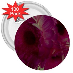 Pink Highlighted Flowers 3  Buttons (100 Pack)  by okhismakingart