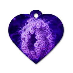 Dark Purple Closing Queen Annes Lace Dog Tag Heart (two Sides) by okhismakingart