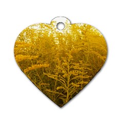 Gold Goldenrod Dog Tag Heart (two Sides) by okhismakingart