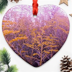 Pink Goldenrod Heart Ornament (two Sides) by okhismakingart