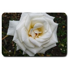 White Angular Rose Large Doormat  by okhismakingart