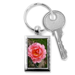 Pink Rose Key Chains (rectangle)  by okhismakingart