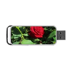 Deep Red Rose Portable Usb Flash (one Side)