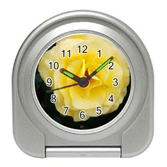 Pale Yellow Rose Travel Alarm Clock