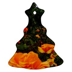 Orange Rose Field Ornament (christmas Tree)  by okhismakingart