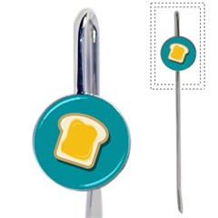 Toast With Cheese Pattern Turquoise Green Background Retro Funny Food Book Mark by genx