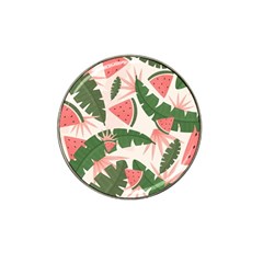 Tropical Watermelon Leaves Pink And Green Jungle Leaves Retro Hawaiian Style Hat Clip Ball Marker (10 Pack) by genx