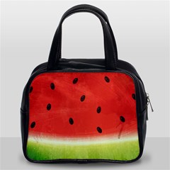 Juicy Paint Texture Watermelon Red And Green Watercolor Classic Handbag (two Sides) by genx