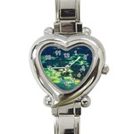 Lily Pond II Heart Italian Charm Watch Front