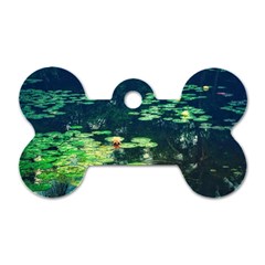 Lily Pond Ii Dog Tag Bone (one Side) by okhismakingart