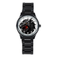 Dragon City Stainless Steel Round Watch by Sudhe