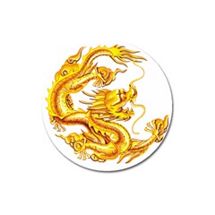 Chinese Dragon Golden Magnet 3  (round) by Sudhe