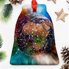 Network Earth Block Chain Globe Ornament (bell) by Pakrebo